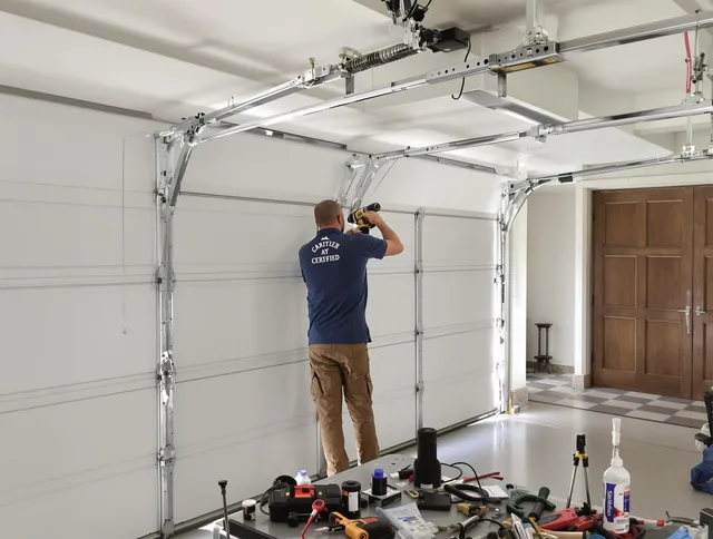 Montville Garage Door Repair certified technician performing precision garage door repair in Montville