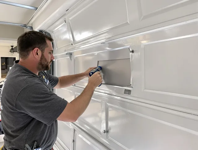 Garage door panel repair by Montville Garage Door Repair in Montville